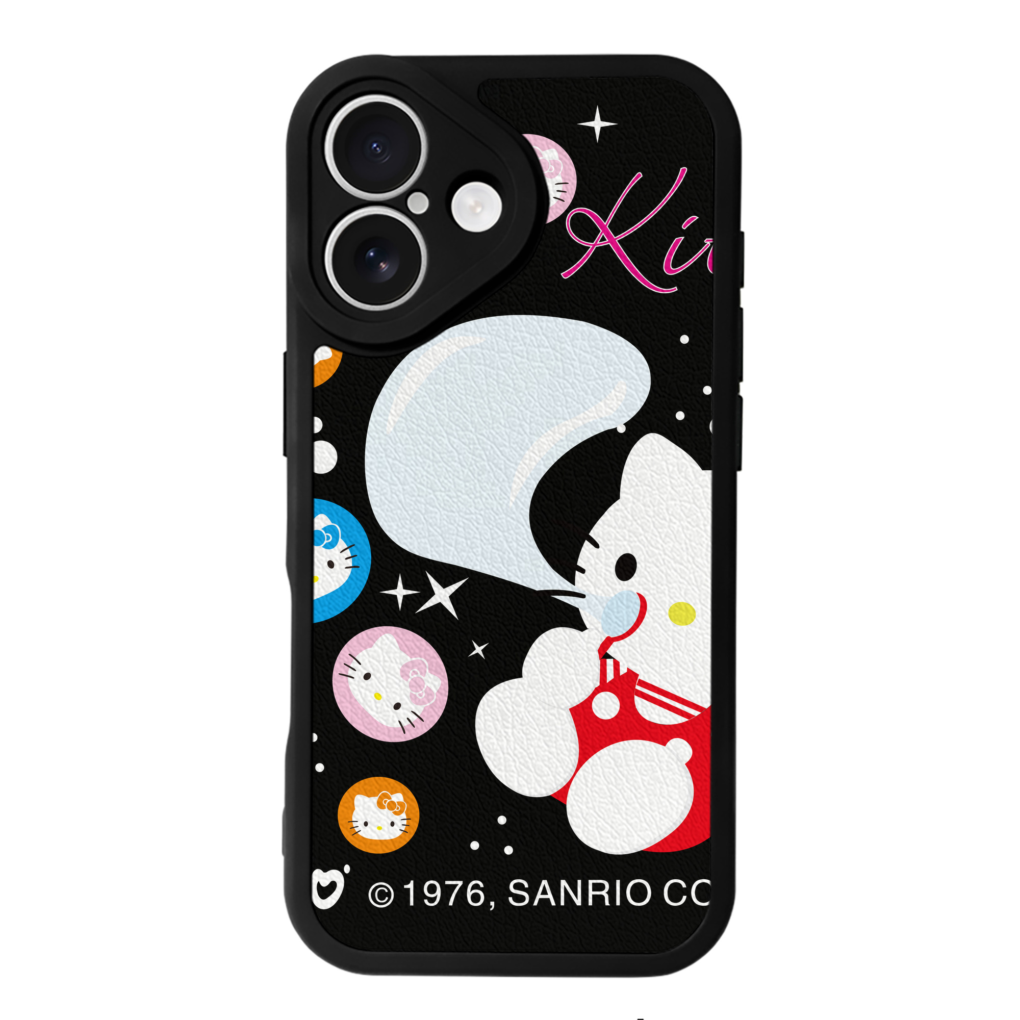 （画像用） Hello Kitty ハローキティ 【iPhone 16シリーズ対応】シリコンスマホケース（レザー調） 材質：シリコン